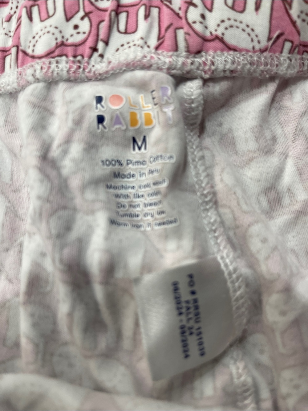 Roller Rabbit Pink & White Elephant Print Short Pajama Button-Down Set - Picture 2 of 2
